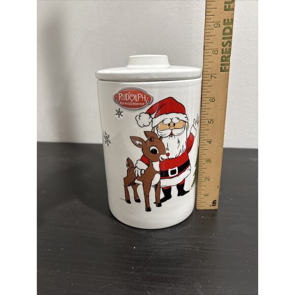 Rudolph the Red-Nosed Reindeer Ceramic Christmas Canister Cookie Jar Zrike Brand - Picture 10 of 11